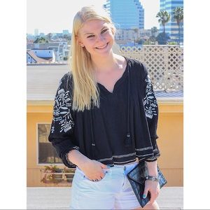 Like New Tularosa Rose Embroidered Top